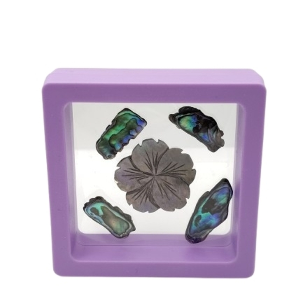 2.75 x 2.75 Purple Display Frame with Abalone Accents